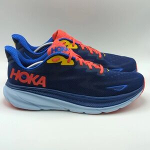 Hoka One One Clifton 9 Road Running Shoes Mens Size 12 Blue Red 1127895 BBDGB